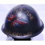 Falklands War period helmet, later painted and dedicated to 2nd Battalion The Paras. P&P Group 2 (£