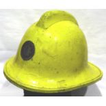 Cheshire Fire Brigade 20th century helmet in luminescent yellow, size M (57-59). P&P Group 2 (£18+