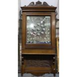 A Victorian walnut framed hall mirror, the glass etched, dated 1892 and named to WEL Wilkinson,