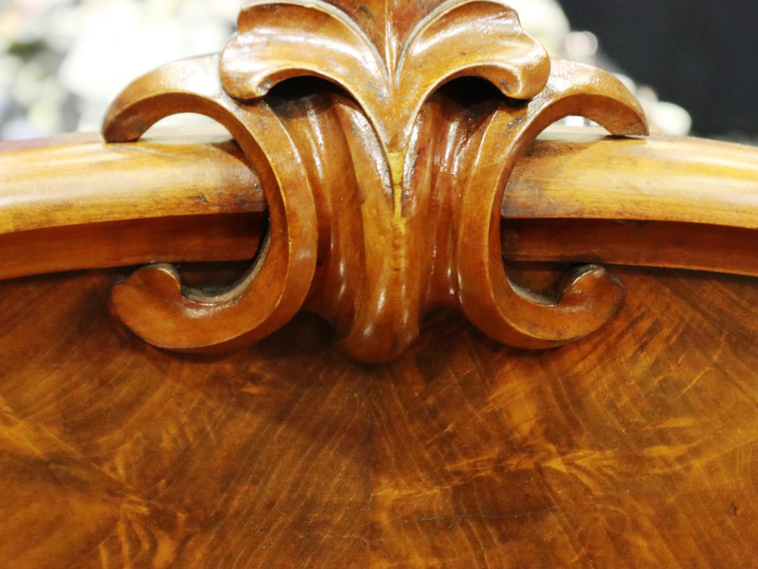 A 19th century flame mahogany buffet, having three drawers above four locking cupboards and carved - Image 5 of 5