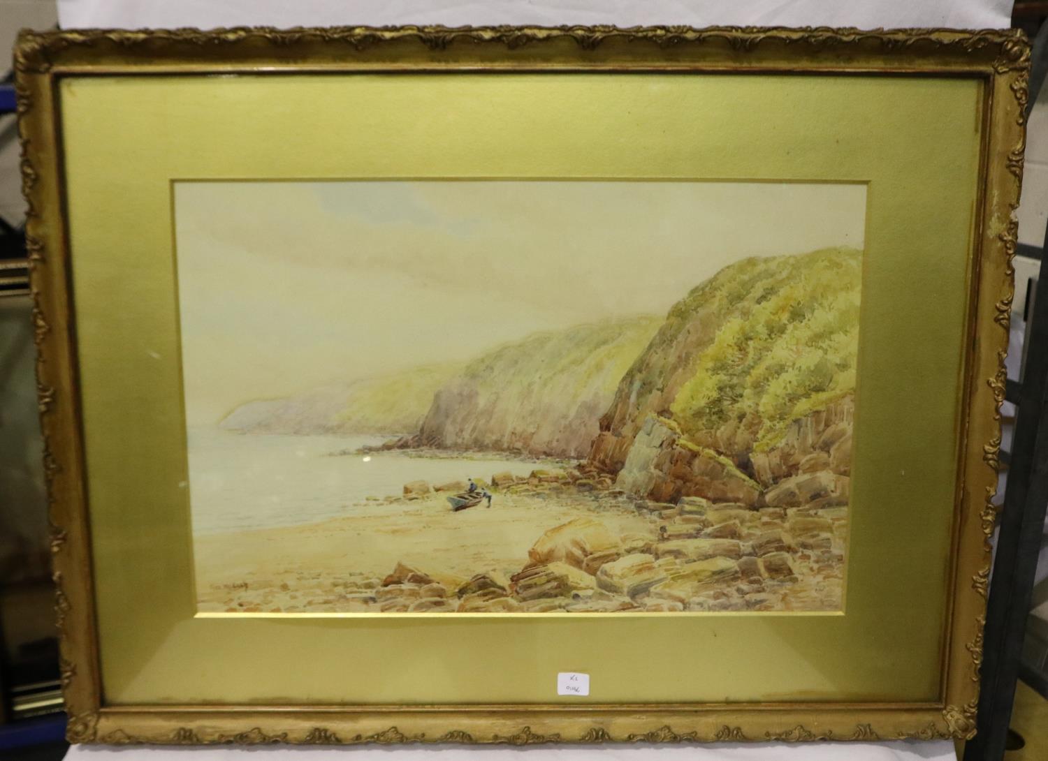 Fred Wildash (19th/20th century): a pair of watercolours, coastal landscapes, each 30 x 55 cm. Not - Image 3 of 9