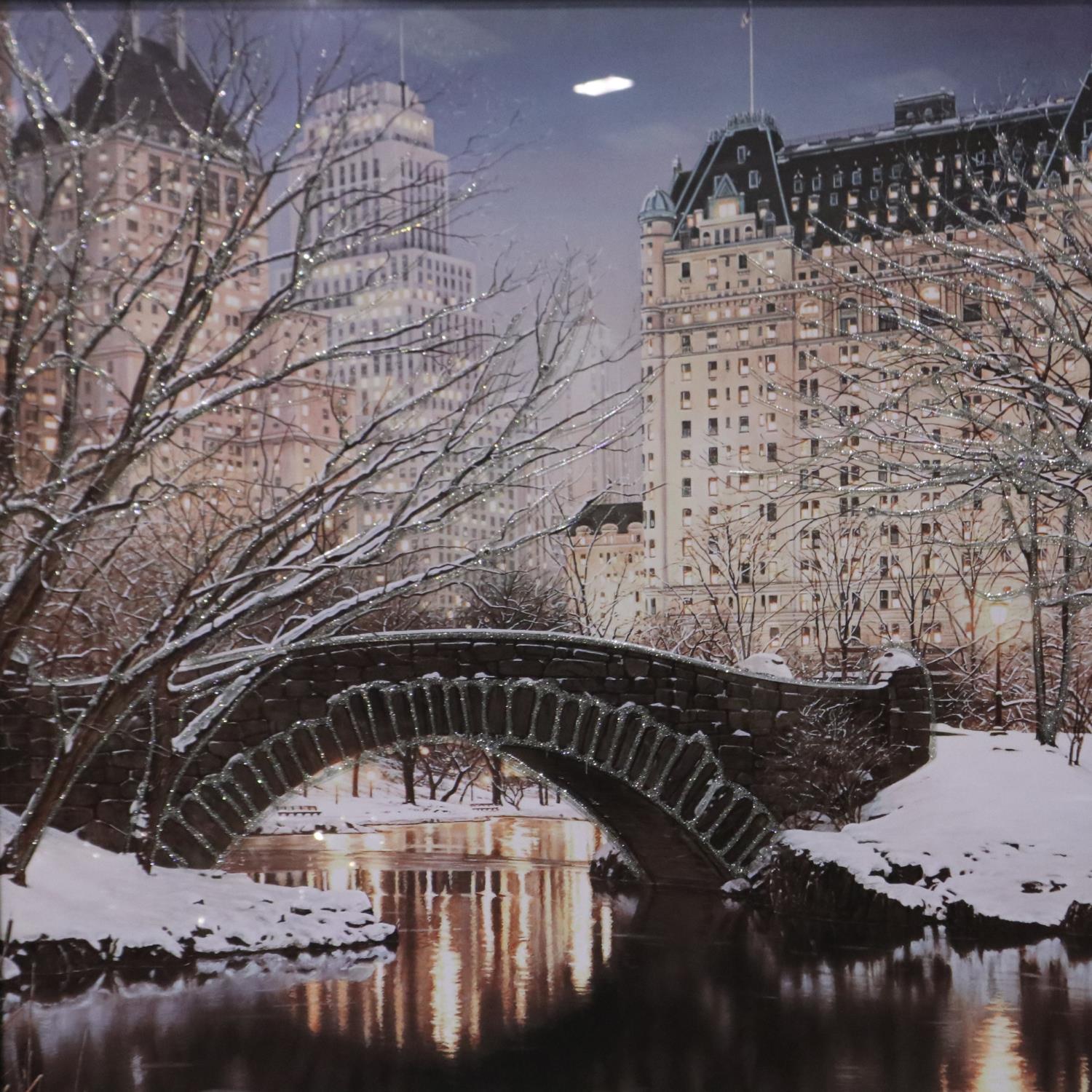 Pagazzi (20th century): mixed media print, cityscape within mirrored frame, overall, 86 x 85 cm. Not - Image 2 of 4