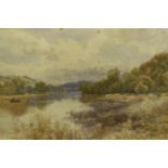 David Law RBA RPE (1831-1902): watercolour, Punt on a River, 33 x 20 cm. Not available for in-