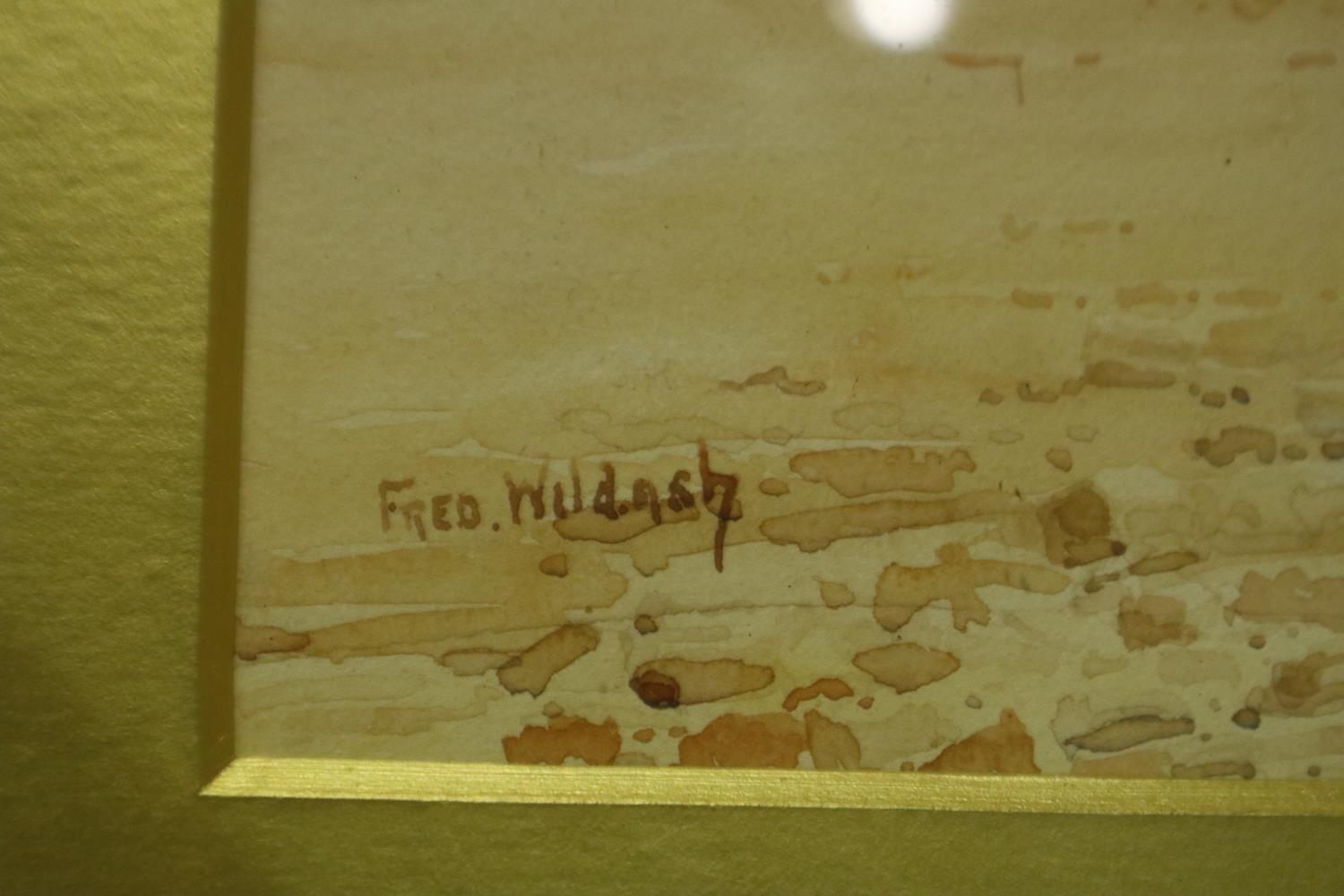 Fred Wildash (19th/20th century): a pair of watercolours, coastal landscapes, each 30 x 55 cm. Not - Image 4 of 9