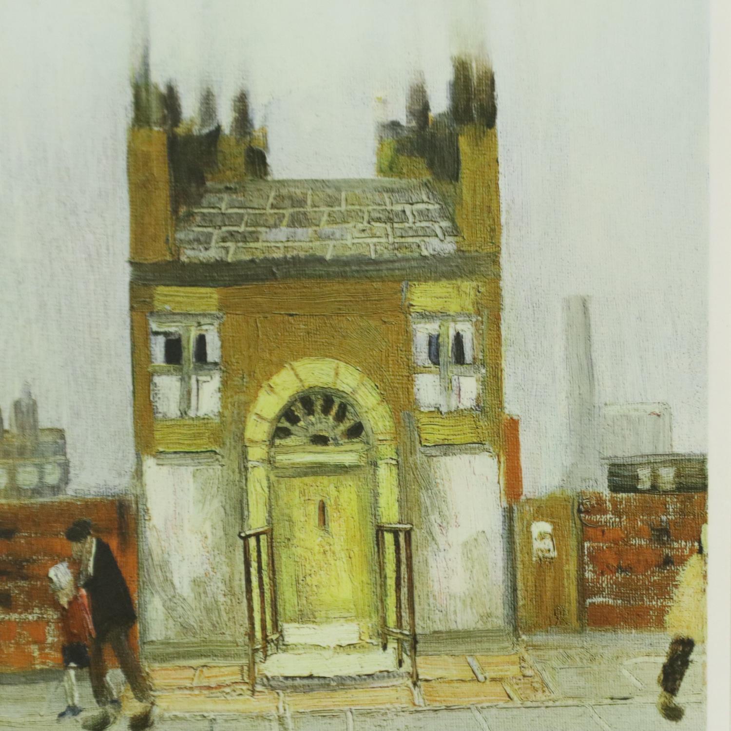 Harold Riley (B. 1934): pencil signed limited edition print, The Yellow Door, 20 x 28 cm. Not