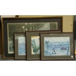 Tom Dodson (1910-1991): four framed, two pencil-signed, largest 74 x 45 cm. Not available for in-