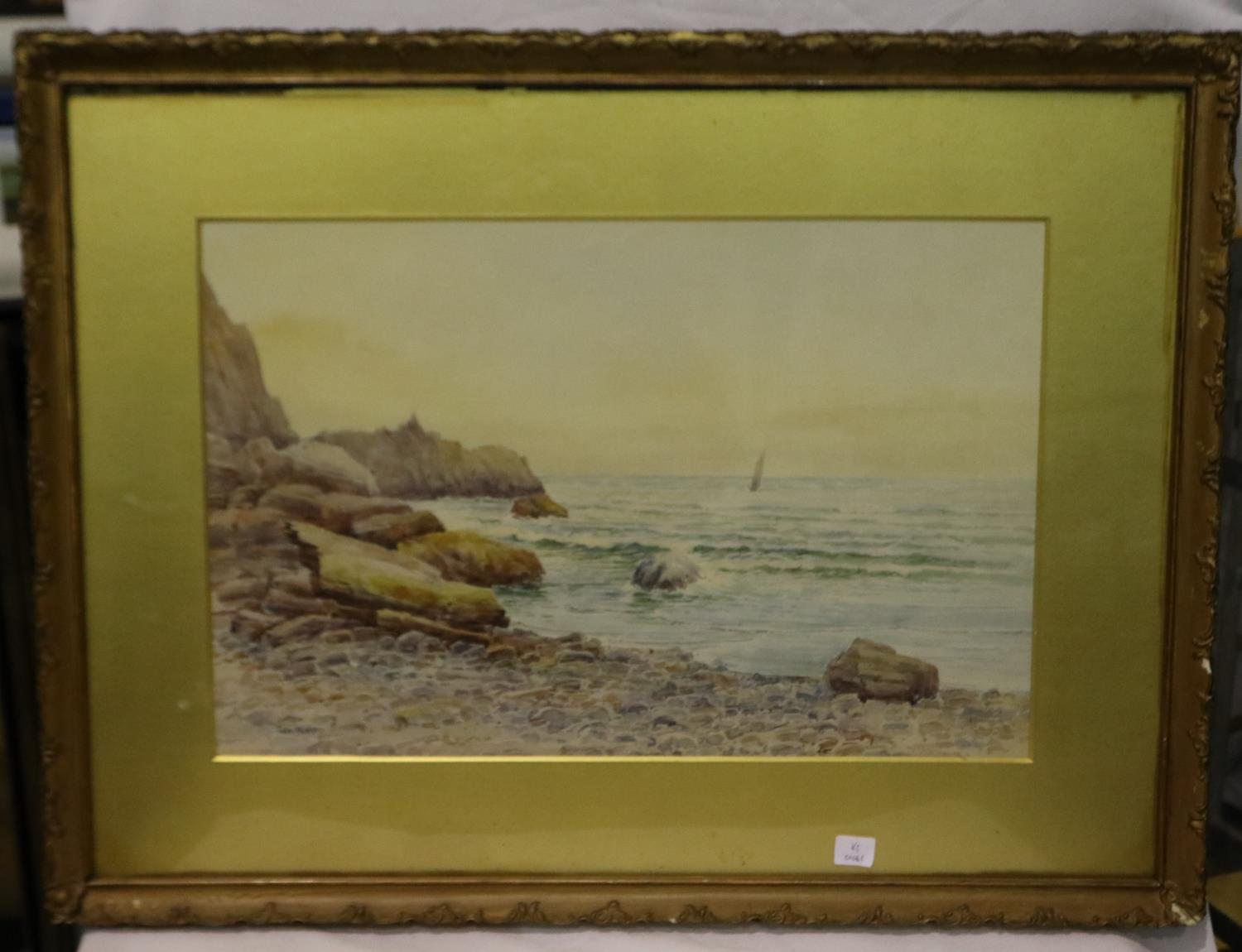 Fred Wildash (19th/20th century): a pair of watercolours, coastal landscapes, each 30 x 55 cm. Not - Image 7 of 9