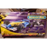 Scalextric Formula 1 track with cars, boxed. Not available for in-house P&P