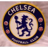 Cast iron Chelsea FC plaque, W: 25 cm. PP&P Group 1 (£14+VAT for the first lot and £1+VAT for