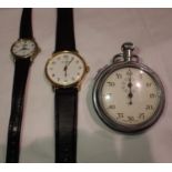 Two wristwatches and a Smiths stopwatch. P&P Group 1 (£14+VAT for the first lot and £1+VAT for