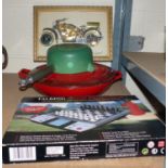 Mixed items including a Le Creuset saucepan. Not available for in-house P&P