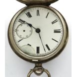 Hallmarked silver key wind full hunter pocket watch, Chester assay, not working at lotting, 139g.