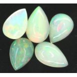 Quantity of loose pear shaped opals, largest 8.5 mm. P&P Group 1 (£14+VAT for the first lot and £1+