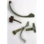 Collection of Roman Bronze bow fibulae brooches. P&P Group 0 (£5+VAT for the first lot and £1+VAT
