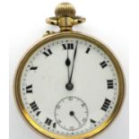 Gold plated Swiss made pocket watch, not working at lotting. P&P Group 1 (£14+VAT for the first