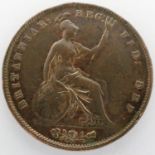 1854 copper penny of Queen Victoria. P&P Group 0 (£5+VAT for the first lot and £1+VAT for subsequent