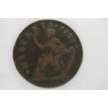 1725 Hibernia copper halfpenny of George I. P&P Group 0 (£5+VAT for the first lot and £1+VAT for