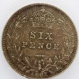 1887 silver wreath sixpence of Queen Victoria. P&P Group 0 (£5+VAT for the first lot and £1+VAT