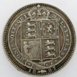 1887 silver shilling of Queen Victoria. P&P Group 0 (£5+VAT for the first lot and £1+VAT for