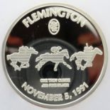 1991 fine silver bullion round, Melbourne Cup Carnival. P&P Group 0 (£5+VAT for the first lot and £