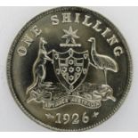1926 silver Australian shilling of George V, in high grade. P&P Group 0 (£5+VAT for the first lot