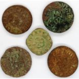 Early hammered farthings to include Charles I example (5). P&P Group 0 (£5+VAT for the first lot and