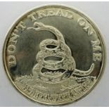 Silver 1oz bullion, Boston Tea Party. P&P Group 0 (£5+VAT for the first lot and £1+VAT for