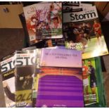 Large quantity of Rugby programmes and other sporting memorabilia. Not available for in-house P&P