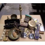 Mixed collectables to include a perfume atomiser, vintage Econ clock, spectacles etc. Not