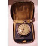 Smiths Empire pocket watch in travel pouch, working at lotting. P&P Group 1 (£14+VAT for the first