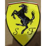 Cast iron Ferrari wall plaque, W: 25 cm. P&P Group 1 (£14+VAT for the first lot and £1+VAT for