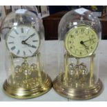 Two quartz Anniversary clocks one with glass dome. Not available for in-house P&P