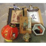 Mixed Oriental items to include pictures. Not available for in-house P&P