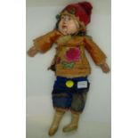 Antique composite head Chinese doll, H: 26 cm. P&P Group 2 (£18+VAT for the first lot and £3+VAT for