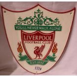 Cast iron Liverpool FC plaque, W: 35 cm. P&P Group 1 (£14+VAT for the first lot and £1+VAT for