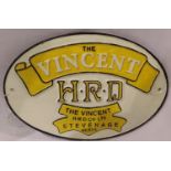 Cast iron Vincent Motorcycles plaque, W: 35 cm. P&P Group 1 (£14+VAT for the first lot and £1+VAT