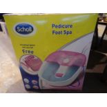 Unused Scholl Pedicure foot spa. Not available for in-house P&P