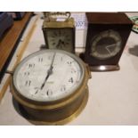 Charles W Hayes wall clock and a Smiths quartz carriage clock, neither working at lotting. Not