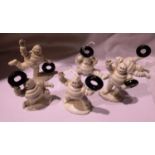 Six small Michelin men figures, largest H: 80 mm. P&P Group 1 (£14+VAT for the first lot and £1+