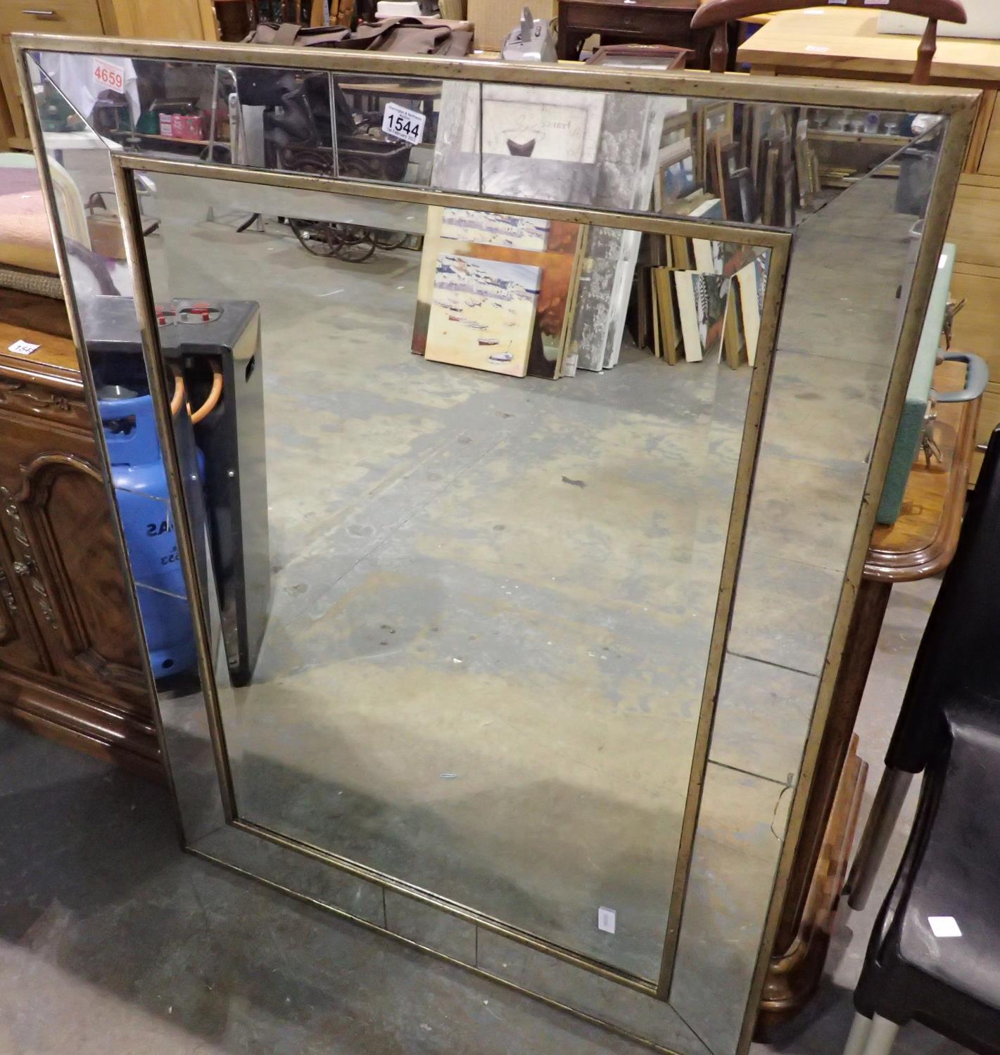 Modern wall mirror with mirrored frame, 80 x 100 cm. Not available for in-house P&P.