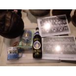 Manchester City Football Club memorabilia including a replica 1894 football. Not available for in-