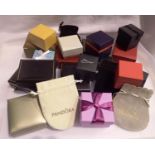 Collection of jewellery boxes and bags including Pandora and Vivienne Westwood (22). P&P Group 1 (£