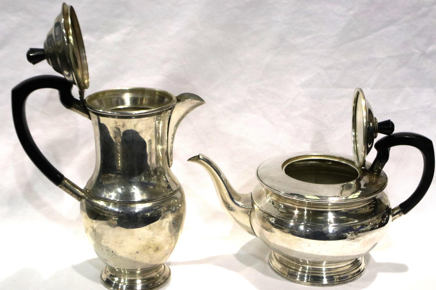 Garrard & Co four piece silver plated tea set, water jug H: 26 cm. P&P Group 3 (£25+VAT for the - Image 2 of 3