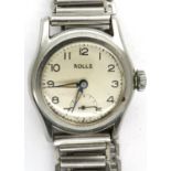 ROLLS: gents midi manual wind wristwatch, with circular white dial, subsidiary seconds dial and