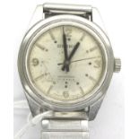SEIKO: gents midi steel cased manual wind wristwatch, with circular champagne dial, 17 jewel