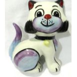 Lorna Bailey cat, Queenie, H: 13 cm, no cracks or chips. P&P Group 1 (£14+VAT for the first lot