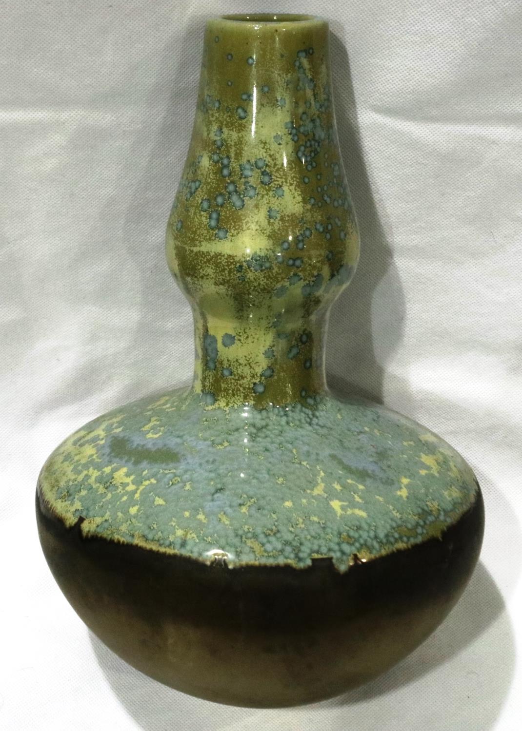 Partially glazed stoneware vase, no cracks, chips or visible damage, H: 23 cm. P&P Group 3 (£25+