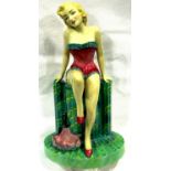 Limited edition Peggy Davies figurine, Marilyn Monroe 765/2000, H: 25 cm, no cracks or chips. P&P
