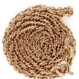9ct gold rope chain, L: 45 cm, 3.8g. P&P Group 1 (£14+VAT for the first lot and £1+VAT for