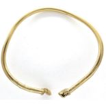 9ct gold torque bangle, heavily damaged and misshapen, 12.7g. P&P Group 1 (£14+VAT for the first lot